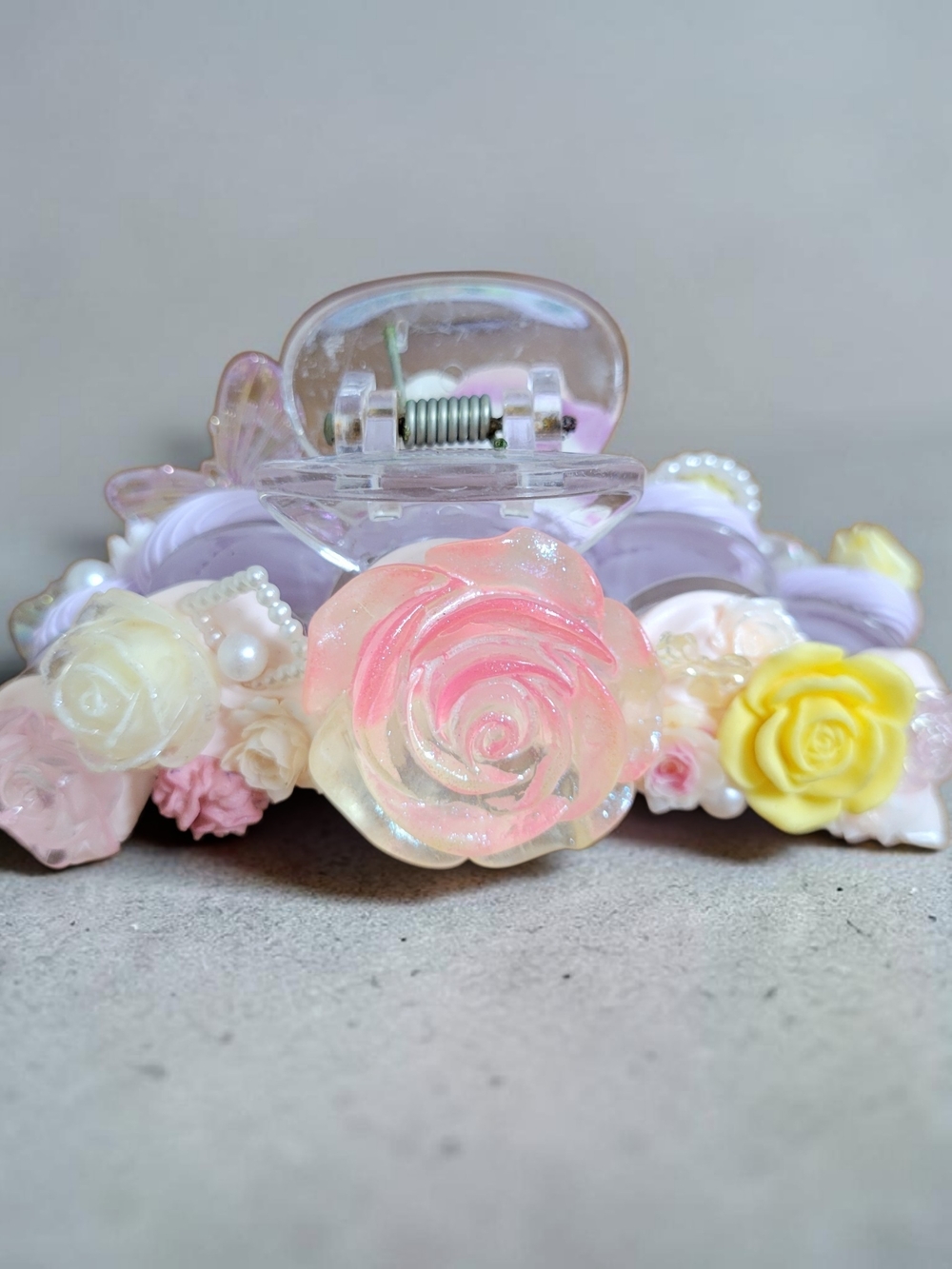 Handmade Pastel Floral Claw Clip
